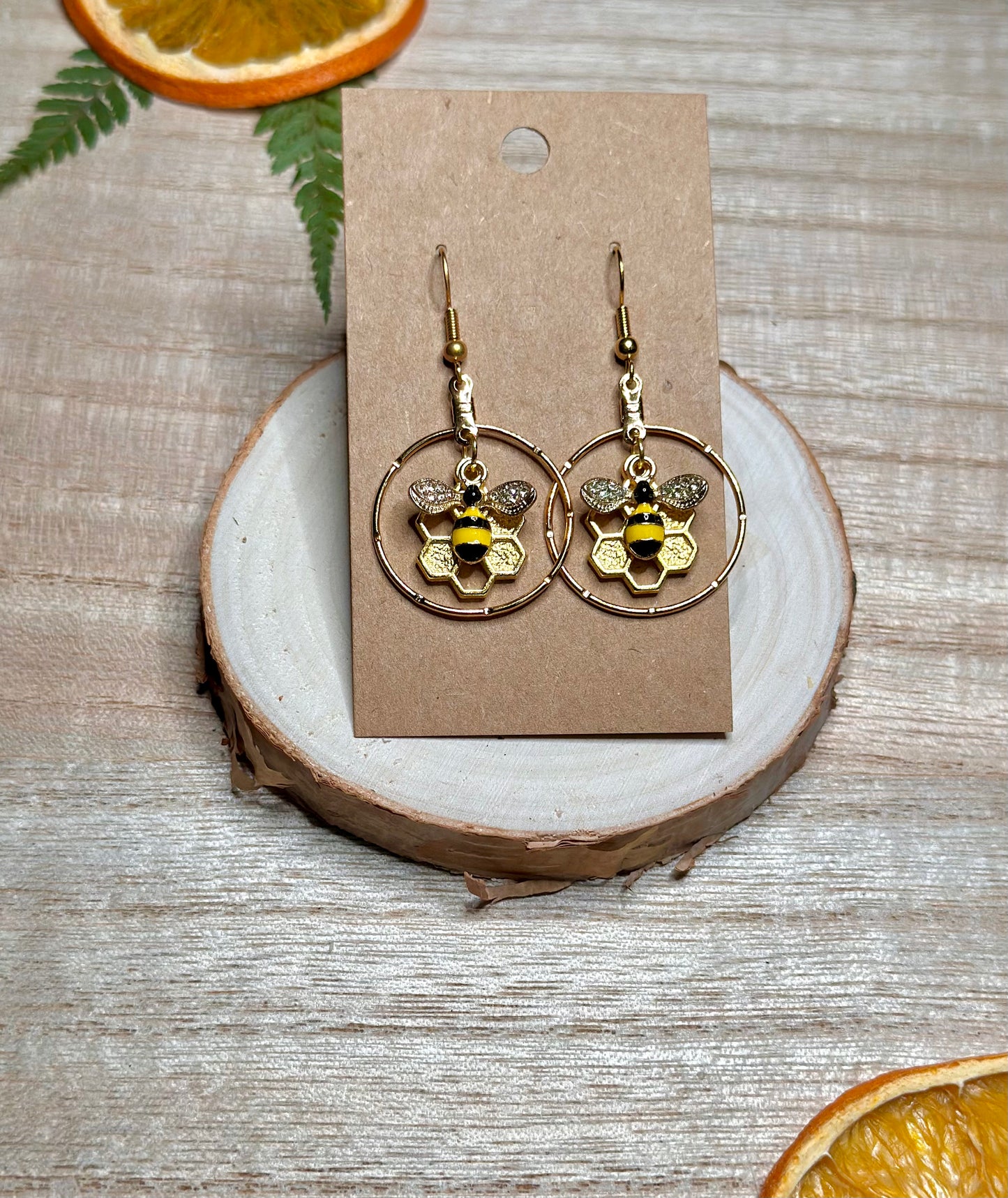 Bumble Bee Gemstone Earrings